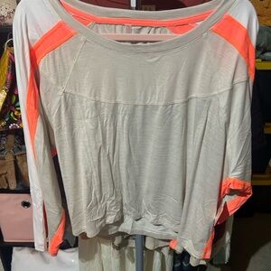 Free People Beige and Neon Orange Women's Blouse
NWT